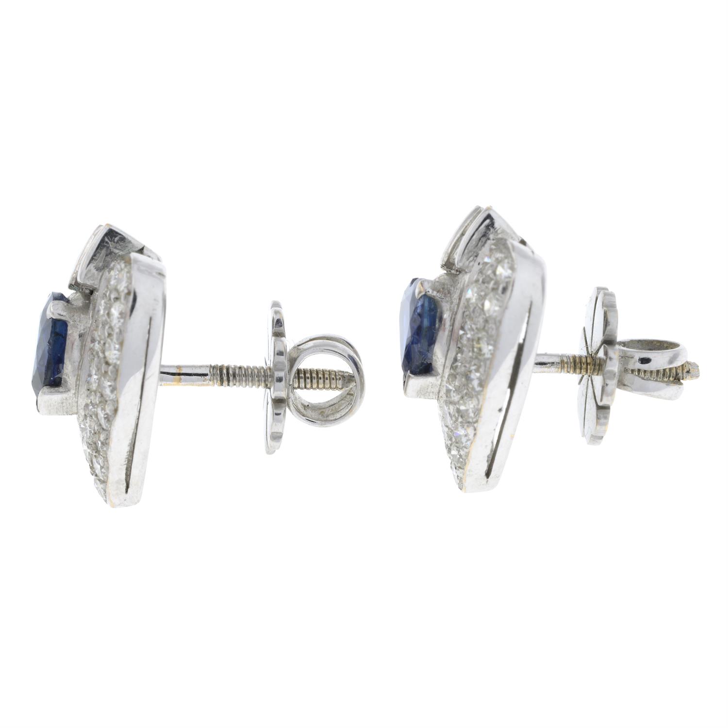 Sapphire & diamond earrings - Image 3 of 4