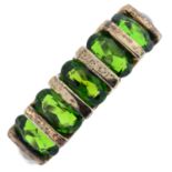 9ct gold diopside five-stone ring