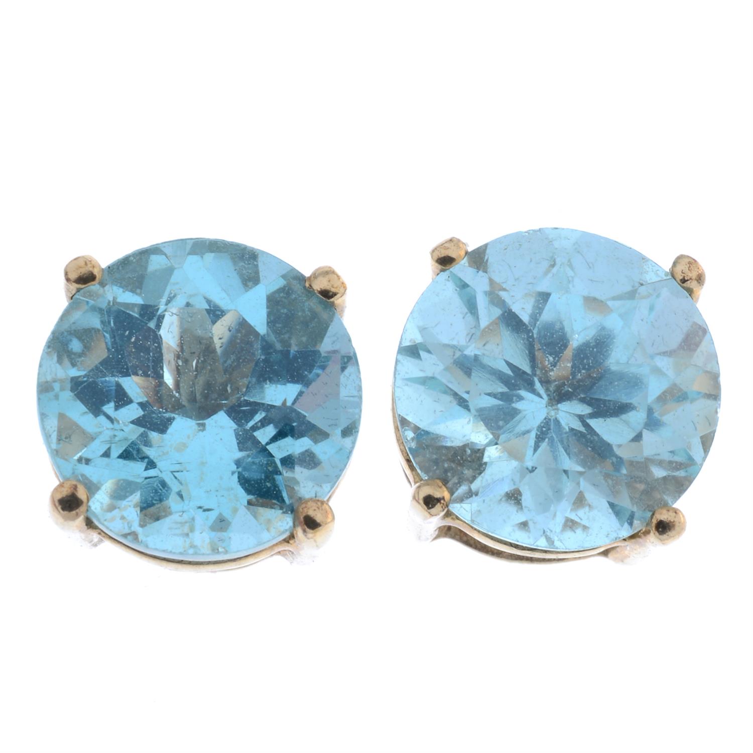 9ct gold aquamarine stud earrings
