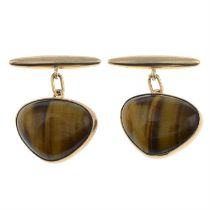 Tiger's-eye cufflinks