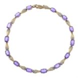 Amethyst & diamond bracelet