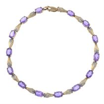 Amethyst & diamond bracelet