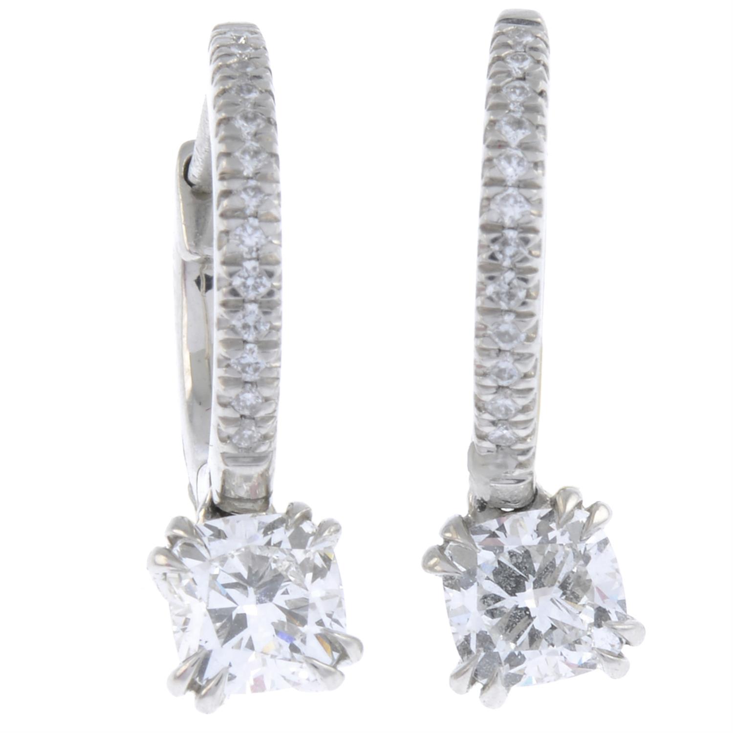 Platinum diamond drop earrings