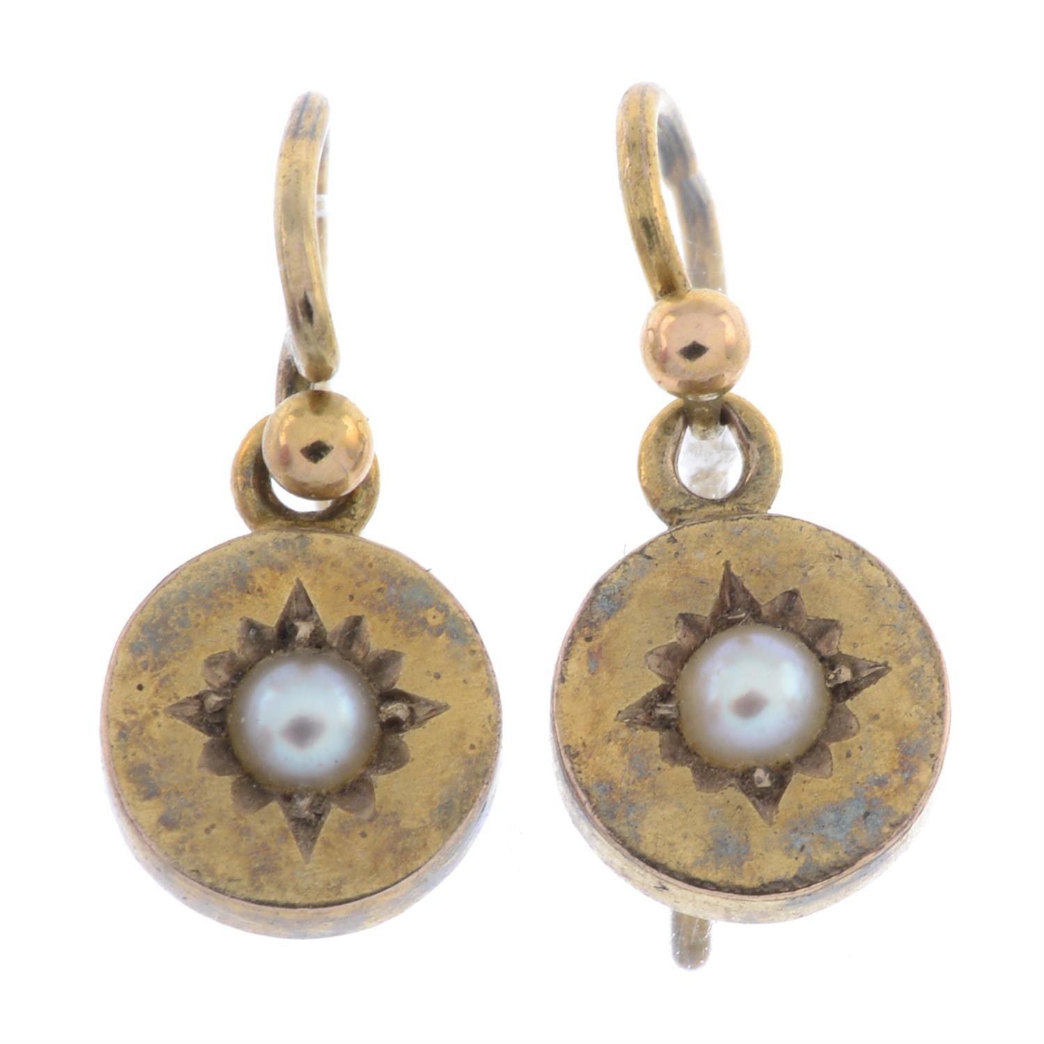 Victorian gold split pearl earrings
