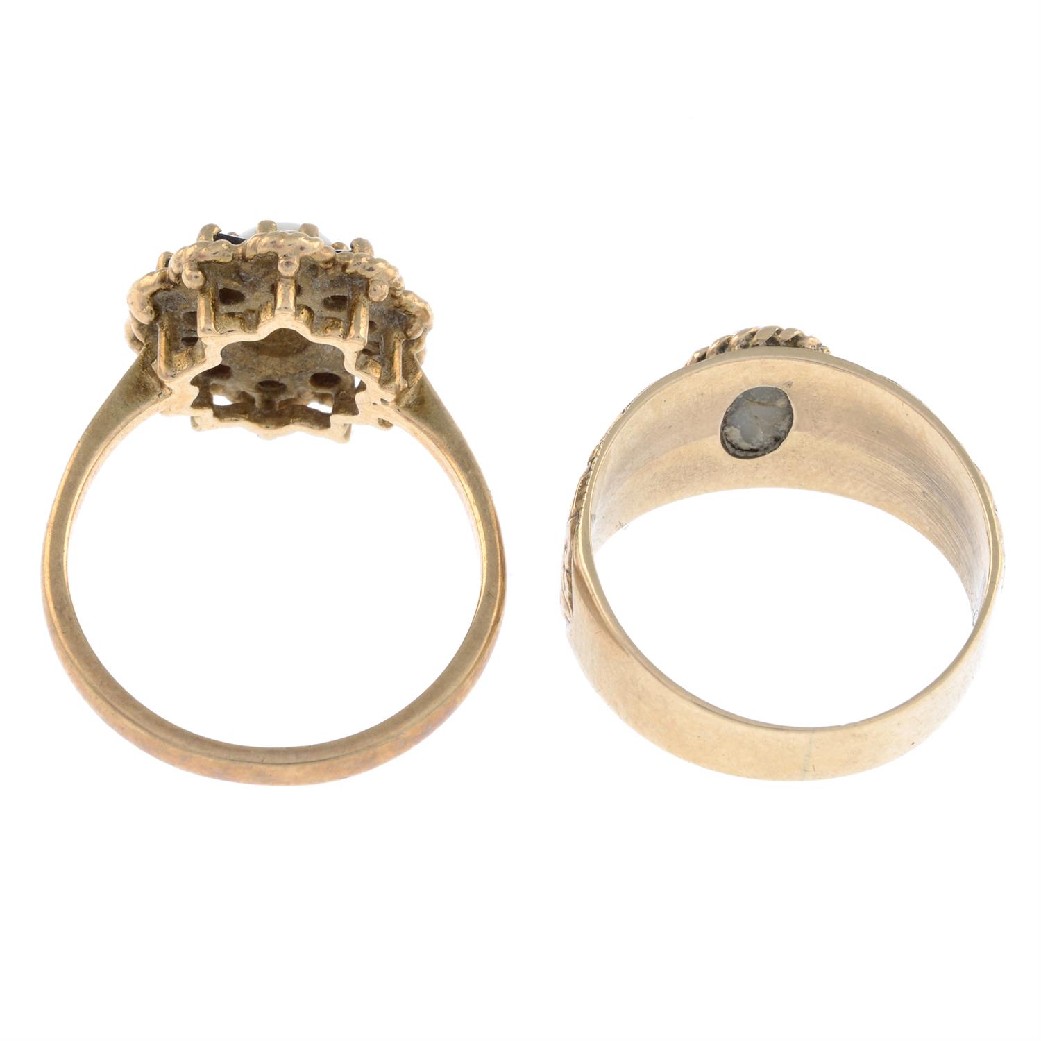Two 9ct gold gem-set dress rings - Image 2 of 2