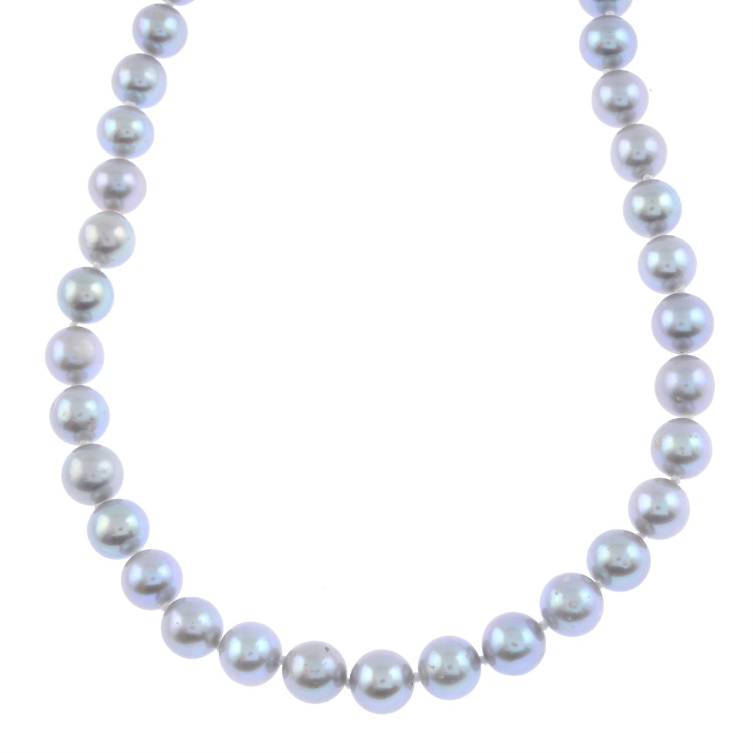 9ct gold cultured pearl & sapphire necklace