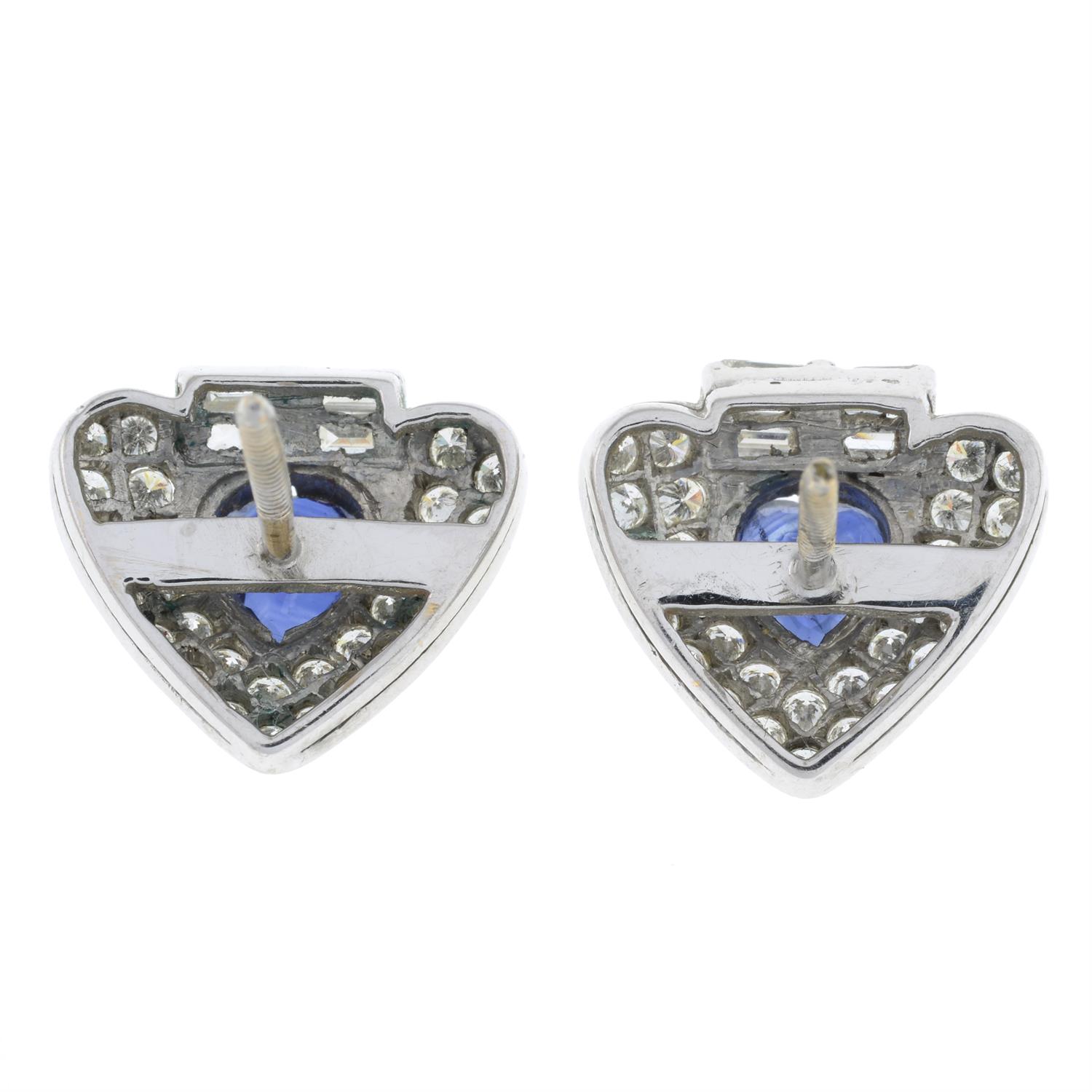 Sapphire & diamond earrings - Image 2 of 4