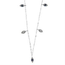 18ct gold diamond & sapphire necklace