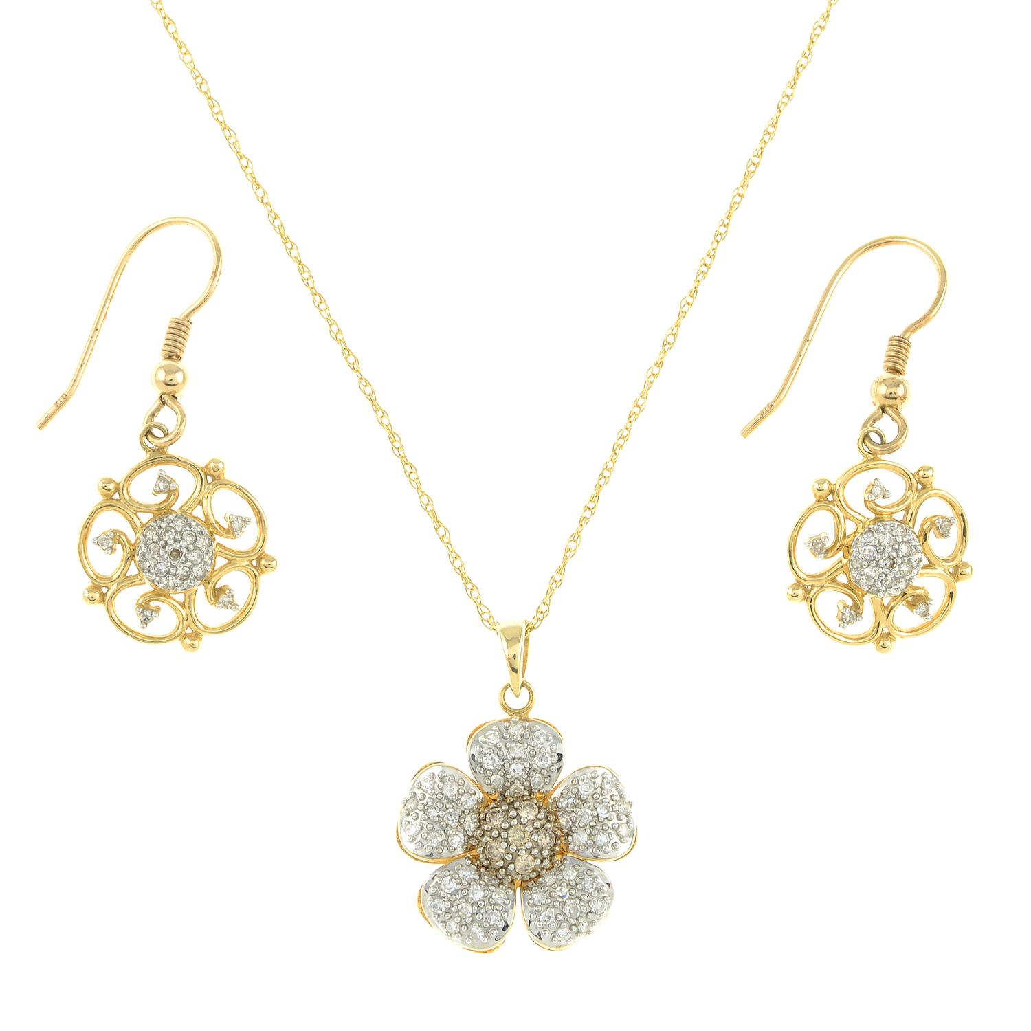 Diamond necklace & earrings