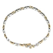 9ct gold diamond bracelet, AF