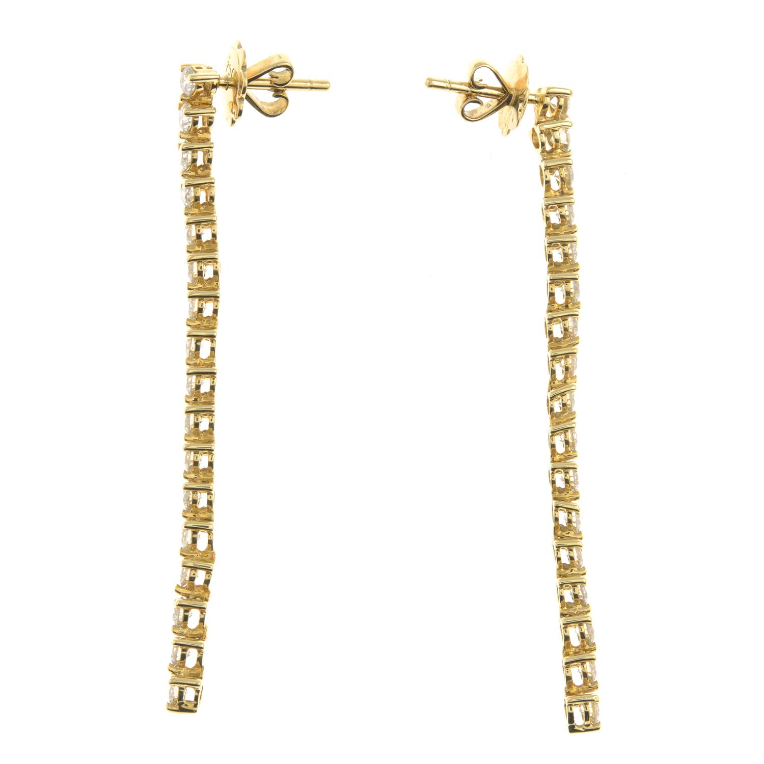 Brilliant-cut diamond drop earrings - Image 2 of 2