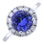 18ct gold tanzanite & diamond ring