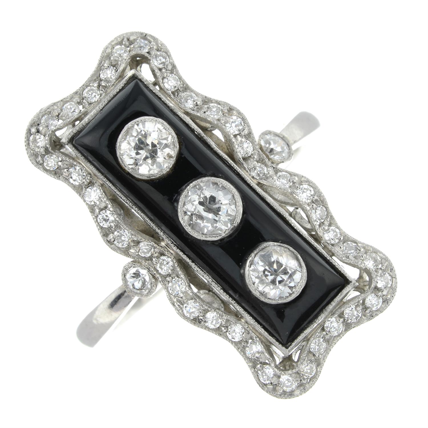 Diamond & onyx dress ring