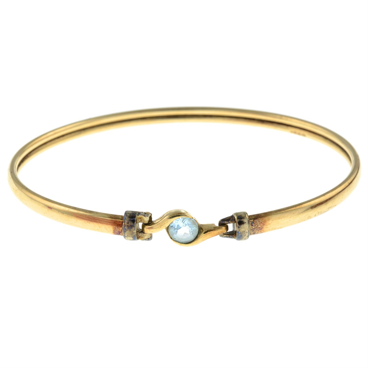 9ct gold topaz bangle.