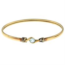 9ct gold topaz bangle.