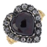 Garnet & diamond cluster ring