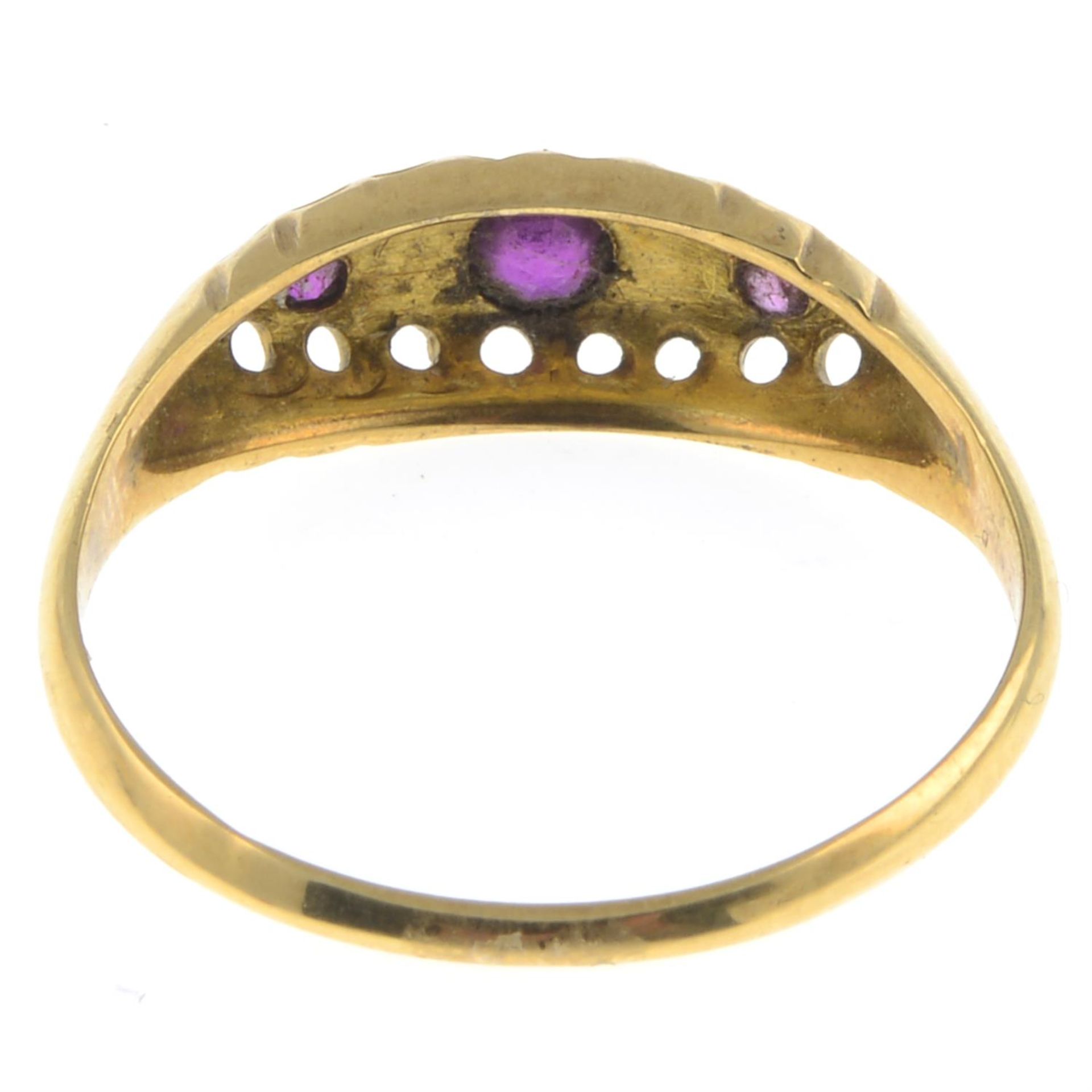 Early 20th 18ct gold ruby & diamond ring - Image 2 of 2