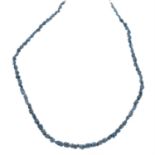 Rough 'blue' diamond necklace