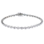 18ct gold diamond line bracelet