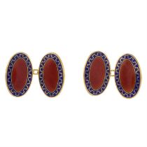 9ct gold vari-hue enamel cufflinks