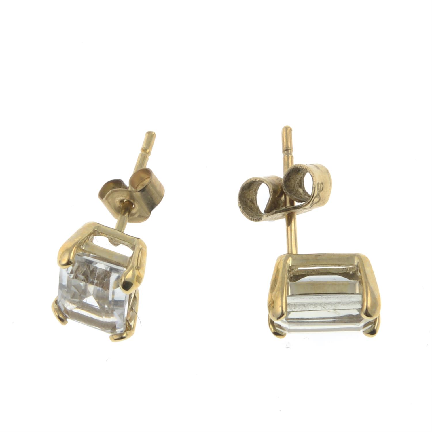 Prasiolite stud earrings - Image 2 of 2