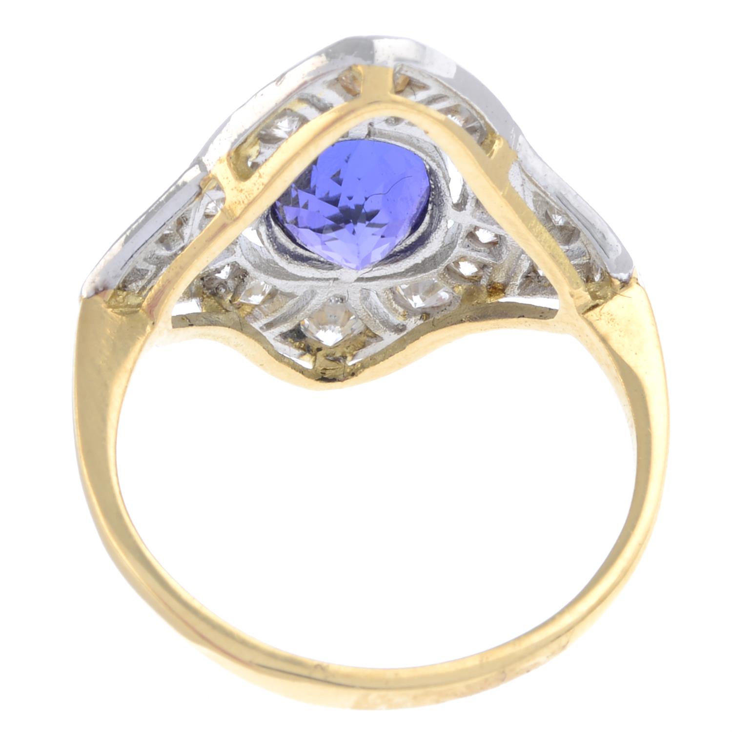 Tanzanite & diamond dress ring - Image 2 of 2