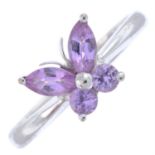 18ct gold pink sapphire butterfly dress ring