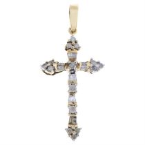 Vari-cut diamond cross pendant