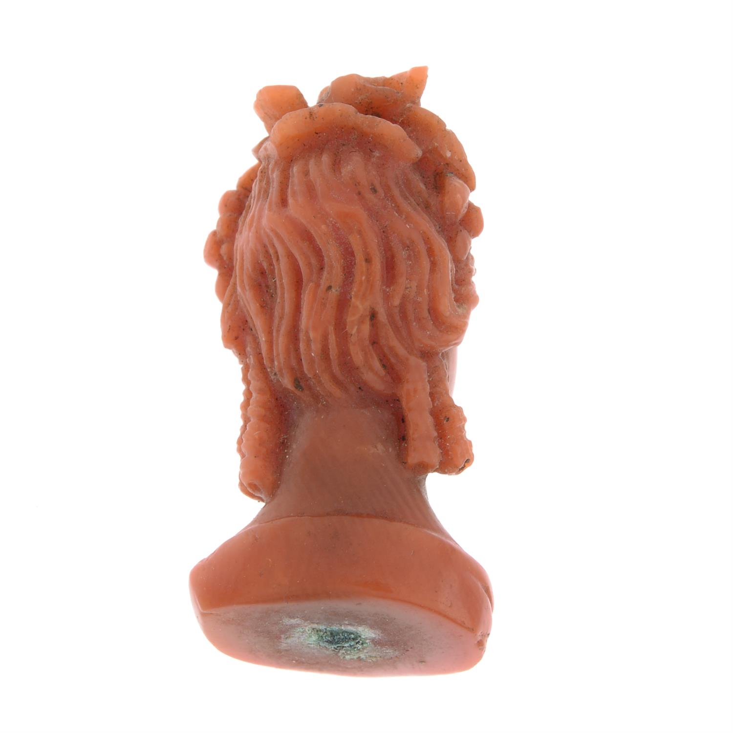19th c. coral Bacchante stickpin head - Image 3 of 4