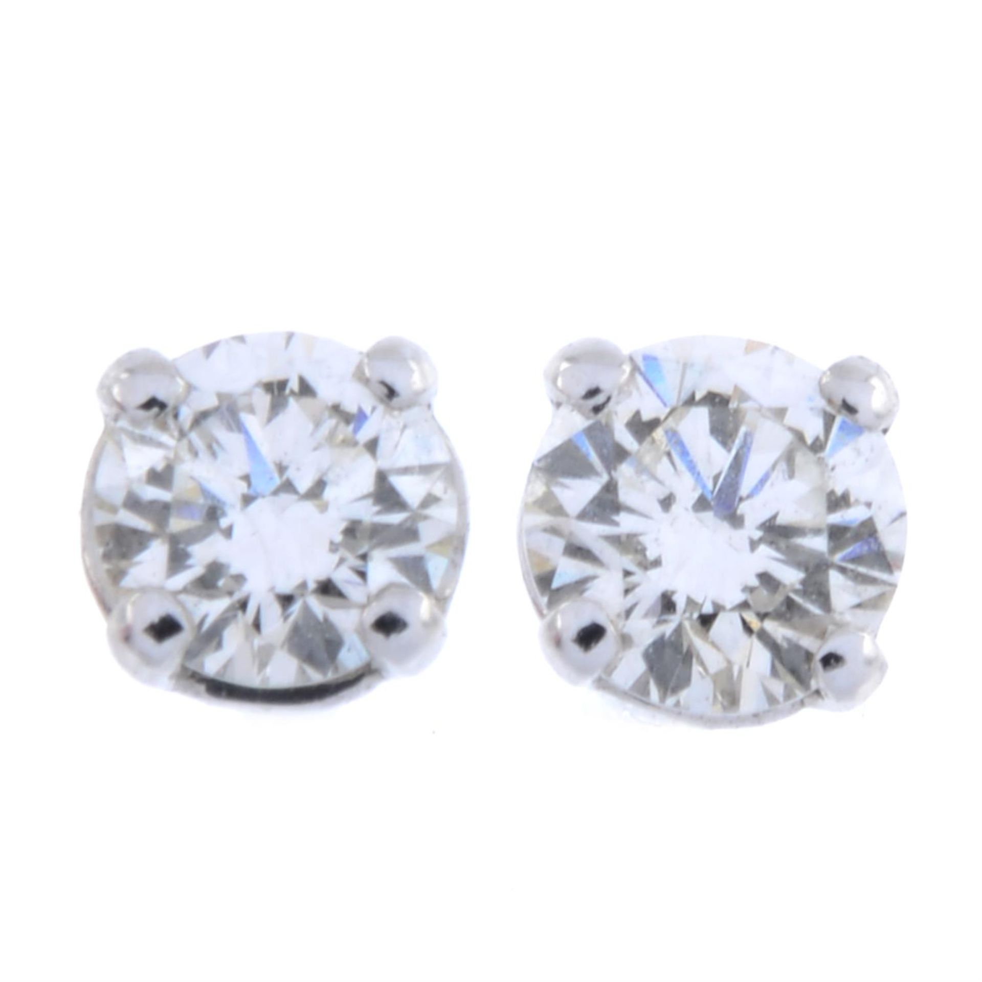 Platinum diamond stud earrings