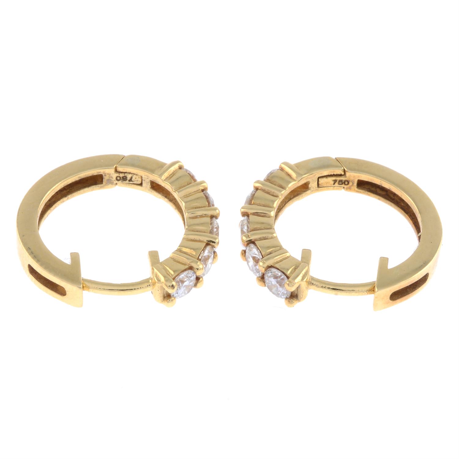 Diamond hoop earrings - Image 2 of 2