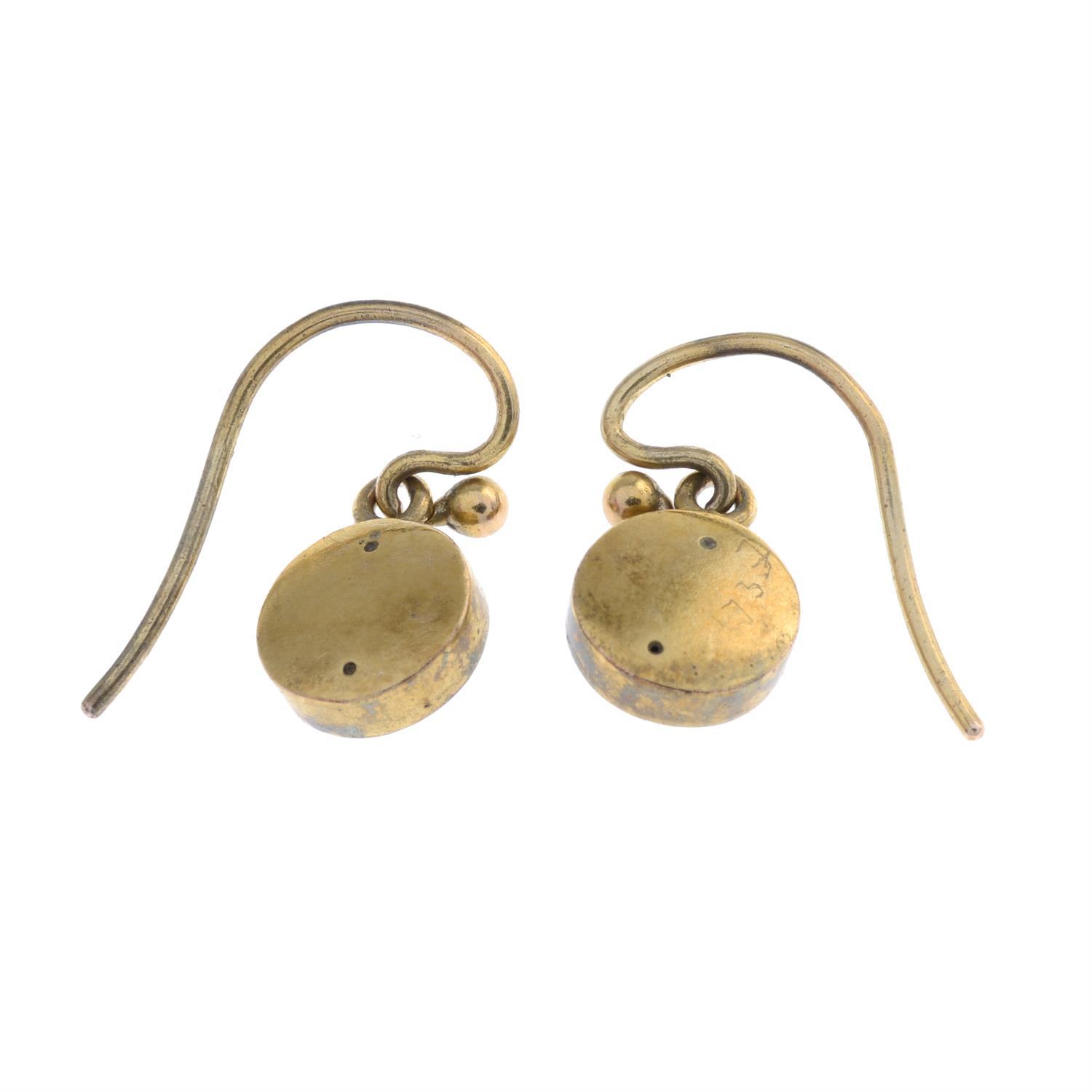 Victorian gold split pearl earrings - Image 2 of 2