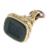 Victorian bloodstone intaglio seal fob