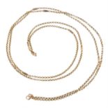 Early 20th century 15ct gold longuard chain