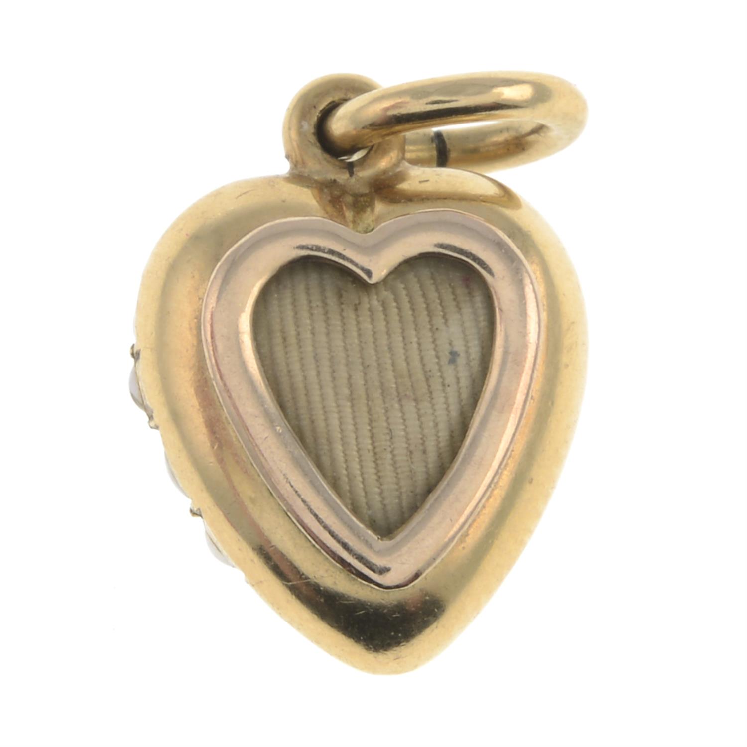 Victorian split pearl heart locket pendant - Image 2 of 2