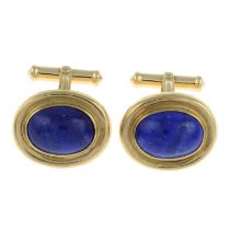 9ct gold lapis lazuli cufflinks