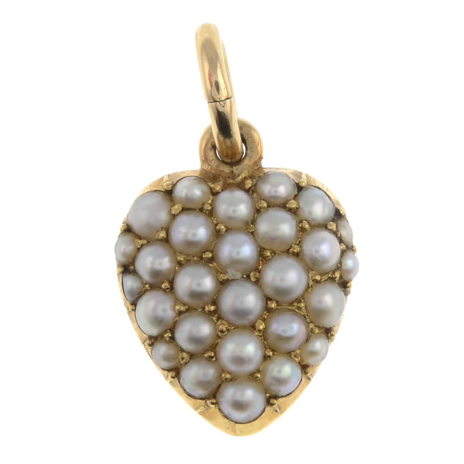 Victorian split pearl heart locket pendant