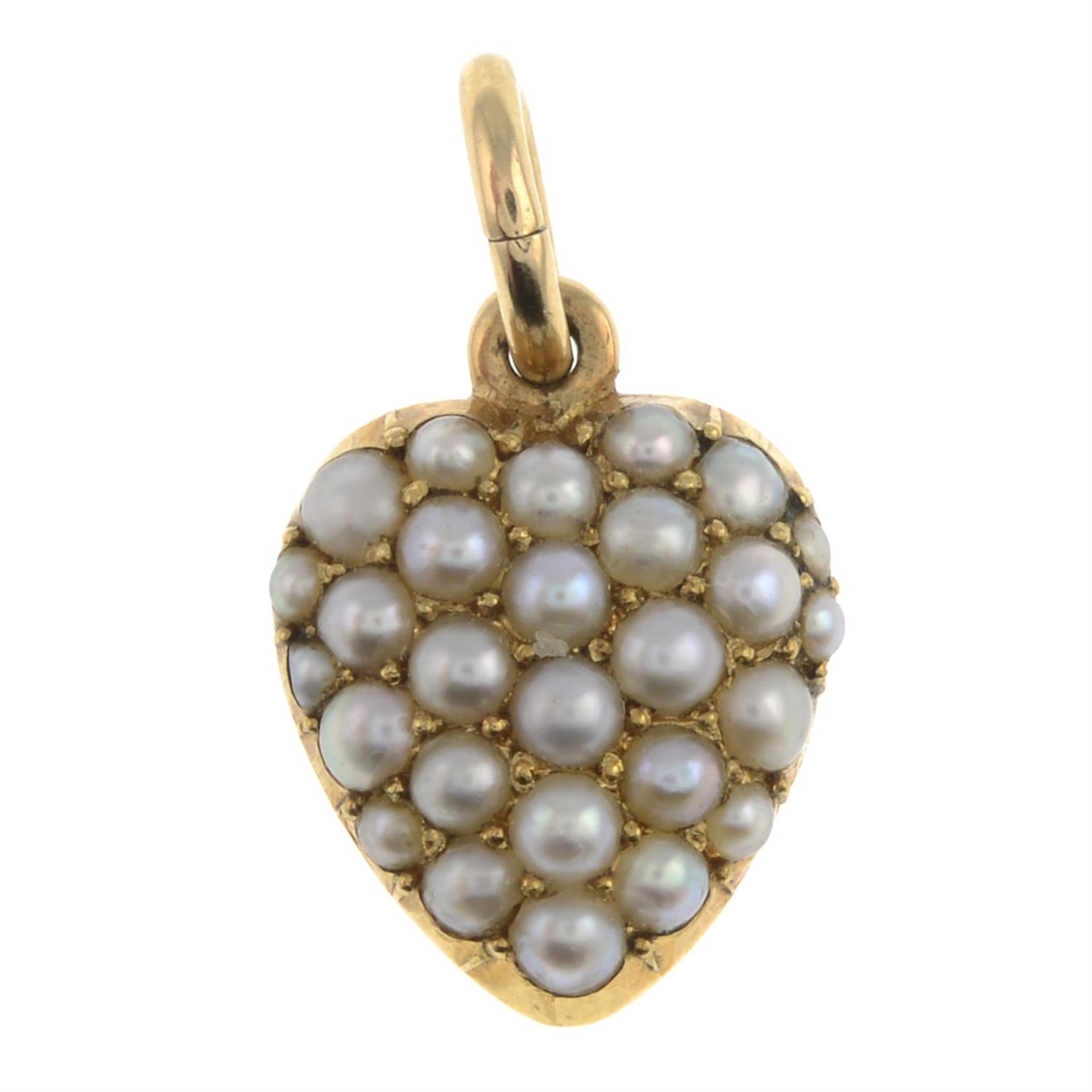 Victorian split pearl heart locket pendant
