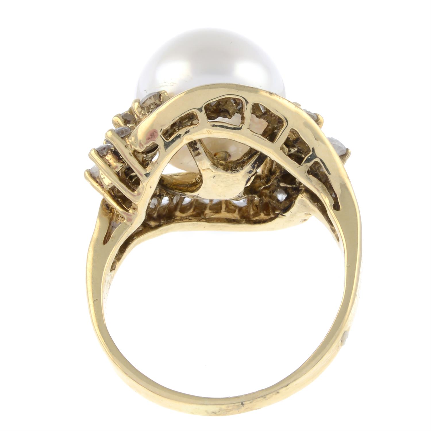 Cultured pearl & gem ring - Image 2 of 2