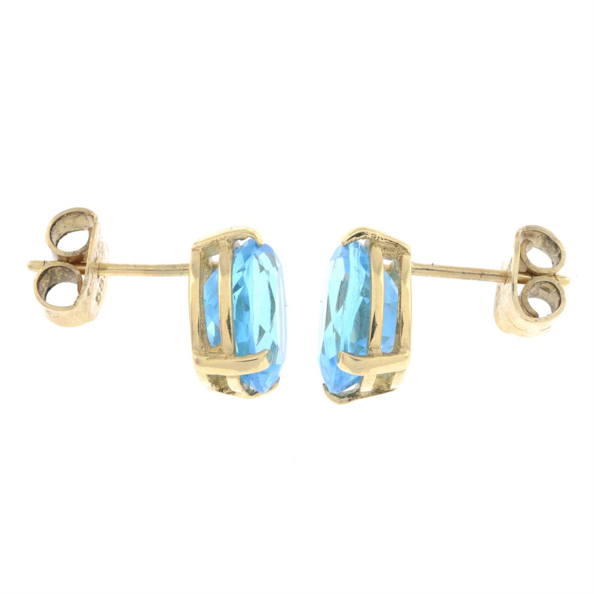 Blue topaz stud earrings - Image 2 of 2