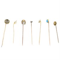 Seven early 20th century & later stickpins