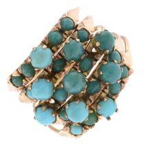 Turquoise multi-band ring