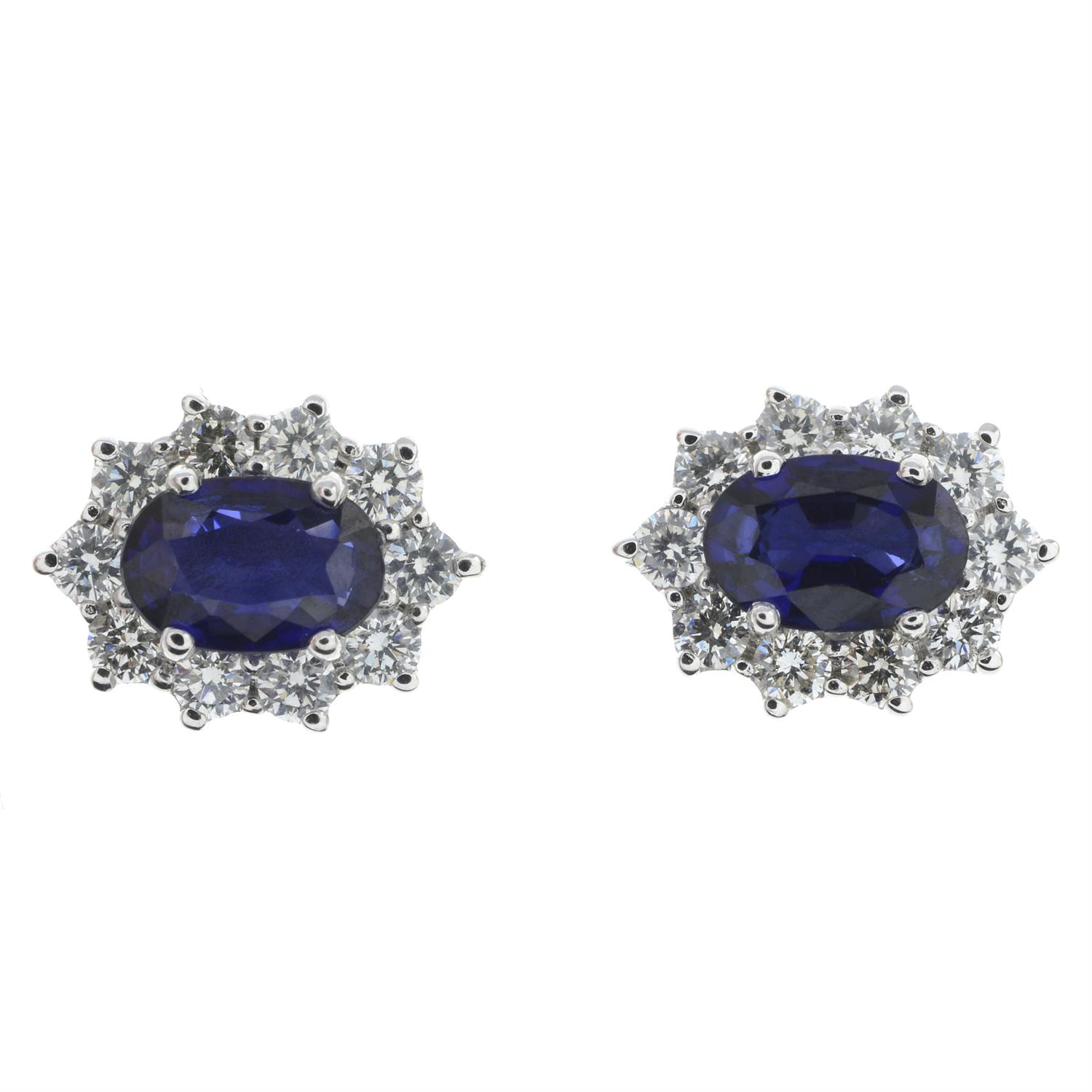 Sapphire & diamond cluster earrings