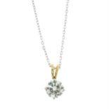 18ct gold diamond pendant, with chain