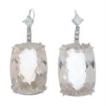 Vari-cut diamond & morganite drop earrings
