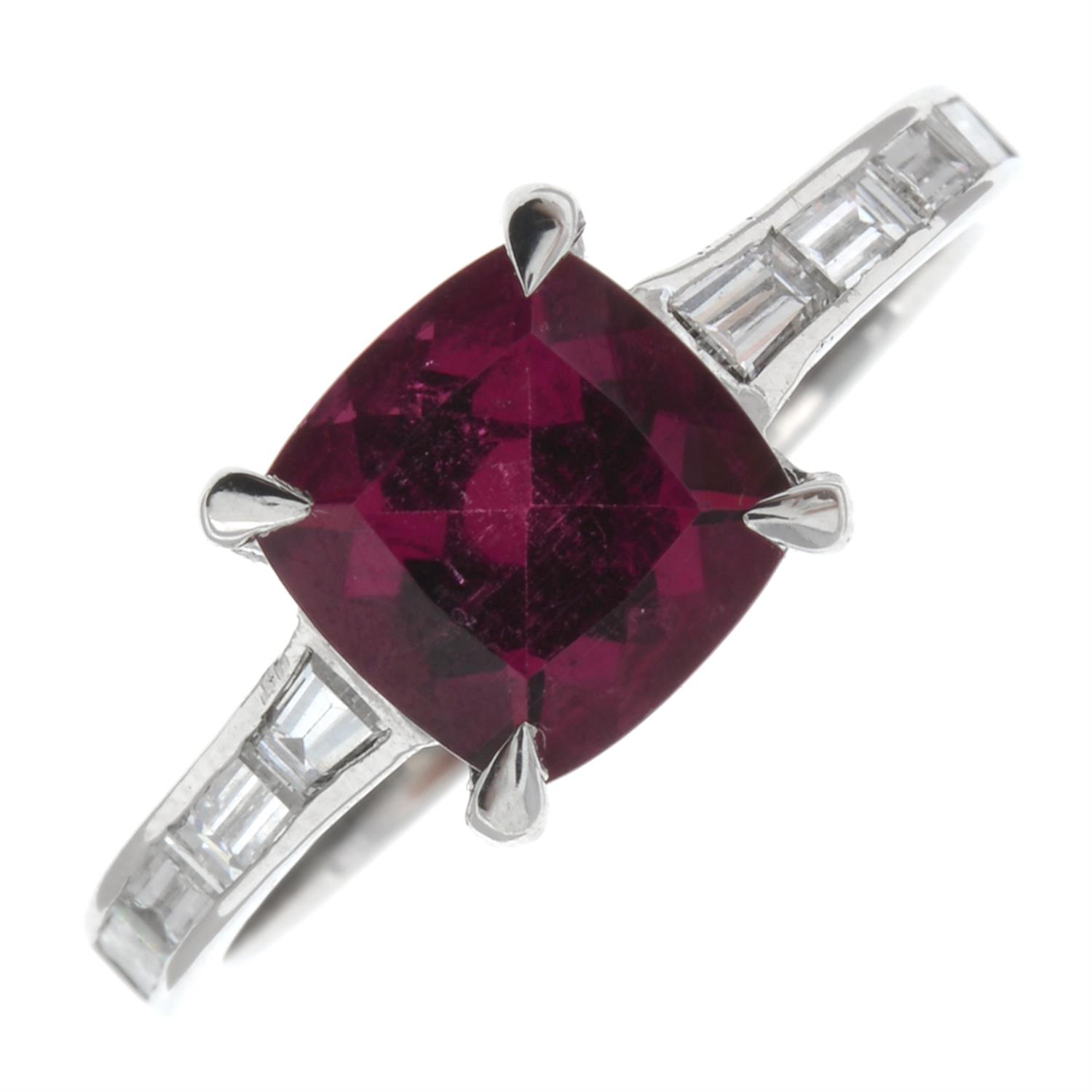 18ct gold tourmaline & diamond ring