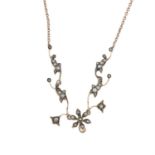 Victorian split pearl floral necklace