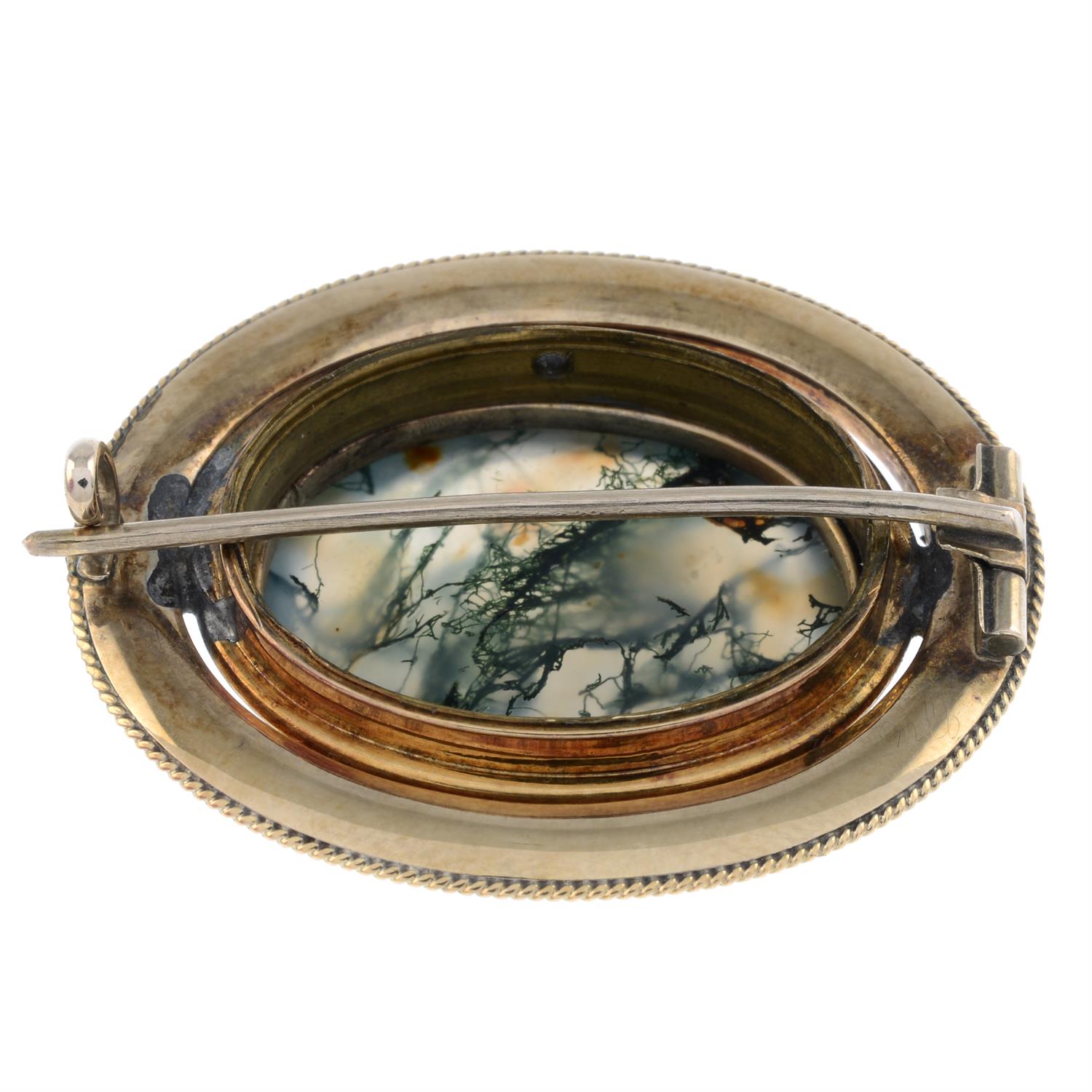 Victorian moss agate brooch - Image 2 of 2