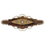 Victorian 15ct gold diamond brooch