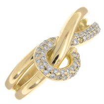 18ct gold diamond knot ring